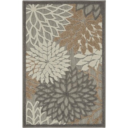 Palacedesigns 3 x 4 ft. Natural & Gray Indoor & Outdoor Area Rug PA2627877